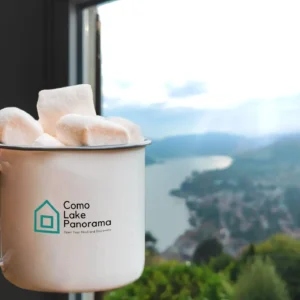 Como Lake Panorama Enamel Mug Logo - Image 3