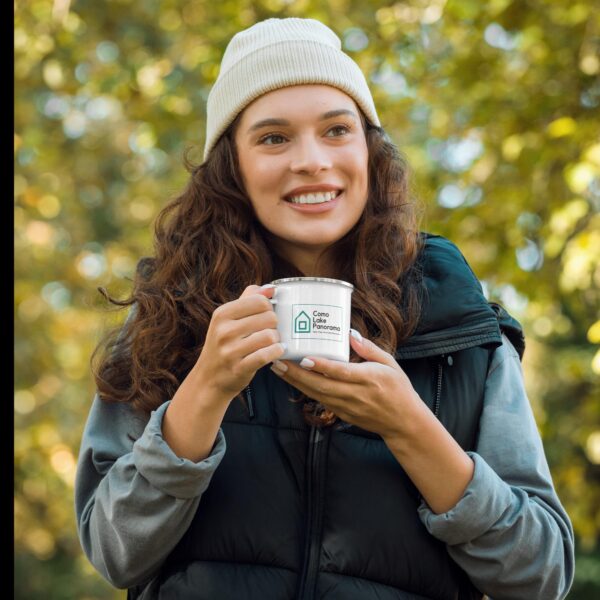 Como Lake Panorama Enamel Mug Logo