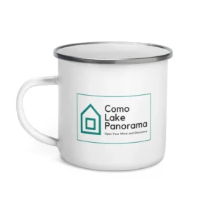 Como Lake Panorama Enamel Mug Logo - Image 2